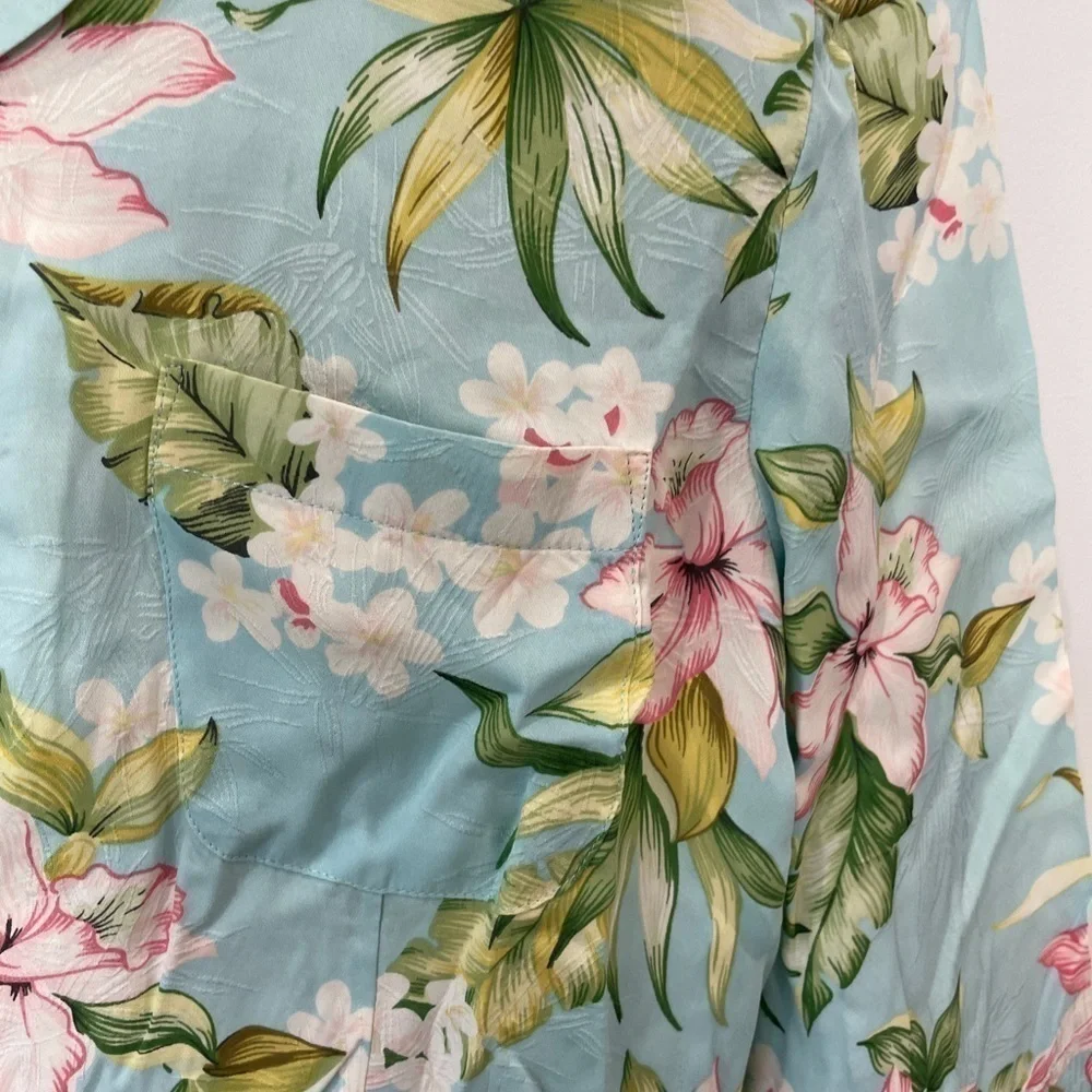 What if…? Floral Padded Shoulders Blue Top